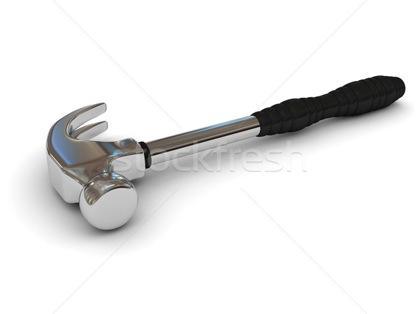 Iron hammer over white background Stock photo © blotty