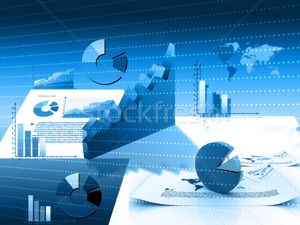 Negócio gráficos gráficos papel trabalhar banco Foto stock © bluebay