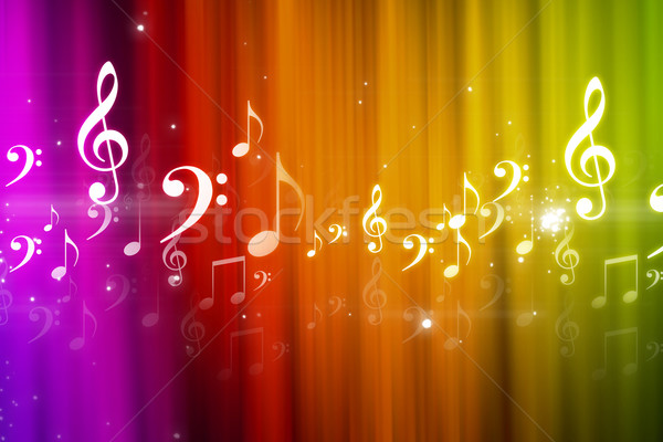 Illustration numérique musique Rainbow wallpaper note graphique [[stock_photo]] © bluebay