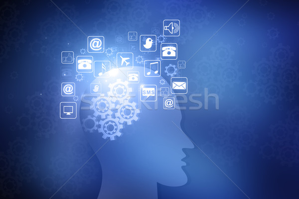 человека голову Интернет иконы бизнеса музыку фон Сток-фото © bluebay
