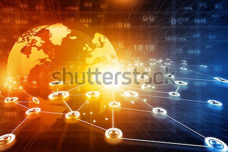 Atom on abstract tech background	 Stock photo © bluebay