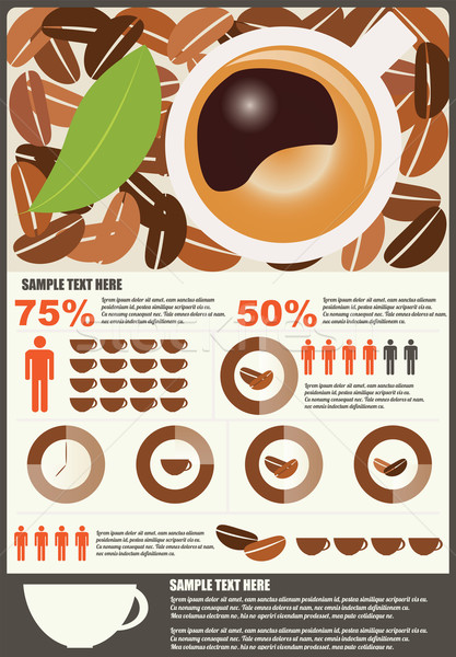 Сток-фото: коллекция · кофе · Инфографика · Элементы · вектора · дизайна