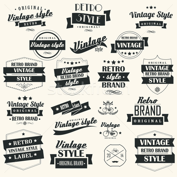 Collection of vintage retro labels, badges, stamps, ribbons, mar Stock photo © BlueLela