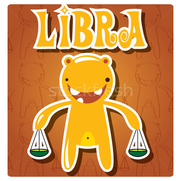 Zodiac sign Libra with cute colorful monster Stock photo © BlueLela