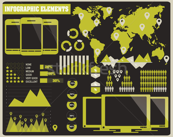 Coleção infográficos elementos vetor negócio internet Foto stock © BlueLela