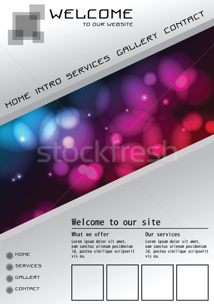 ウェブサイト テンプレート 要素 未来的な ホームページ ベクトル ストックフォト © BlueLela