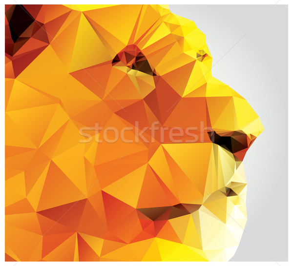 Geometric polygon lion head, triangle pattern Stock photo © BlueLela