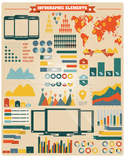 Coleção infográficos elementos vetor negócio internet Foto stock © BlueLela