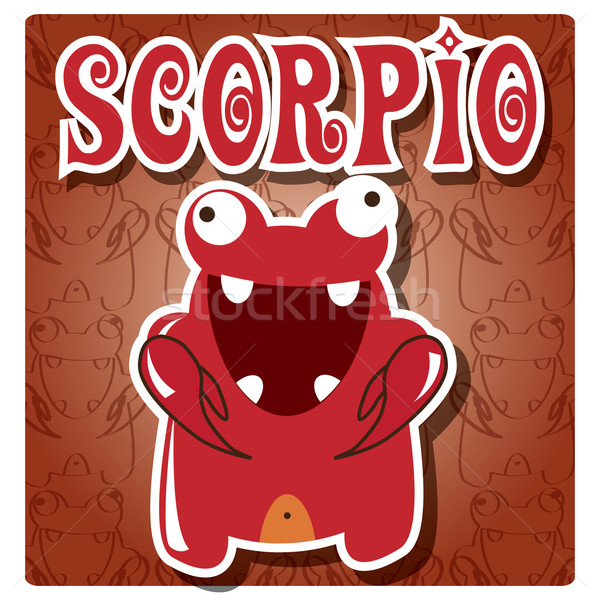 Zodiac sign Scorpio with cute colorful monster Stock photo © BlueLela