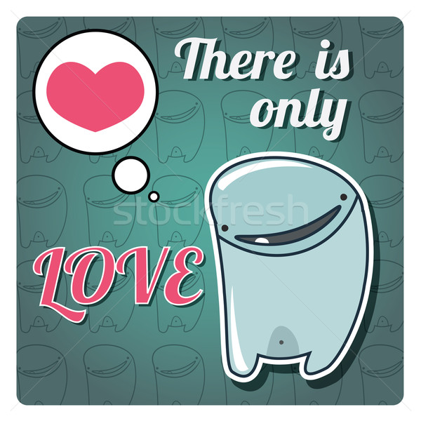 Inspirational poster with love message and cute monster Stock photo © BlueLela