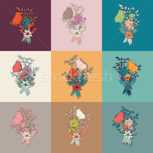 Vector flower bouquet, collection, botanical and floral decorati Stock photo © BlueLela