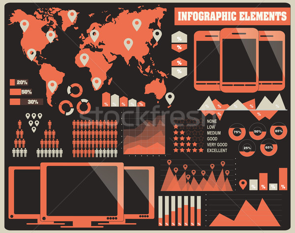 Coleção infográficos elementos vetor negócio internet Foto stock © BlueLela