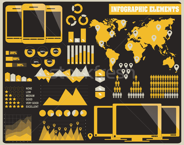 Coleção infográficos elementos vetor negócio internet Foto stock © BlueLela