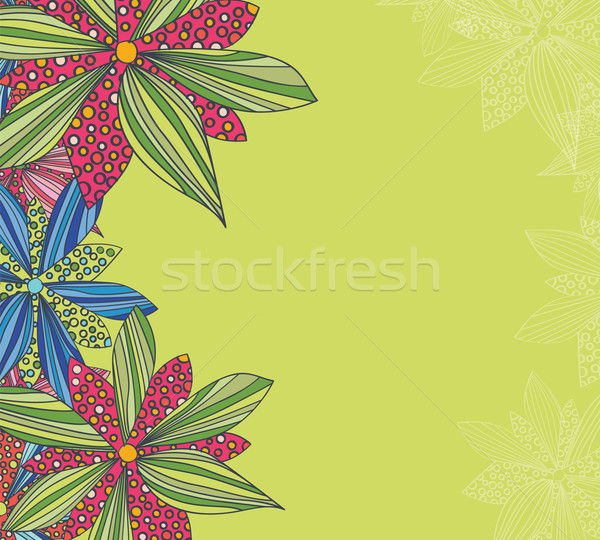 Stock photo: Hand drawn vintage flowers and floral elements for weddings, Valentines day, birthdays and holidays,