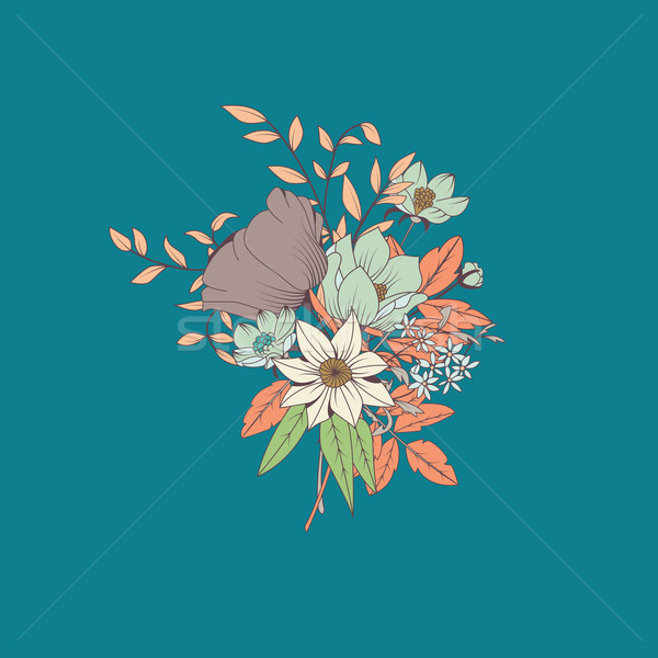 Vector flower bouquet, botanical and floral decoration hand draw Stock photo © BlueLela