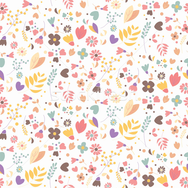 Bohemian hand drawn flowers, seamlss pattern Stock photo © BlueLela