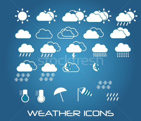 Set of weather icons for web and mobile, vector Stock photo © BlueLela