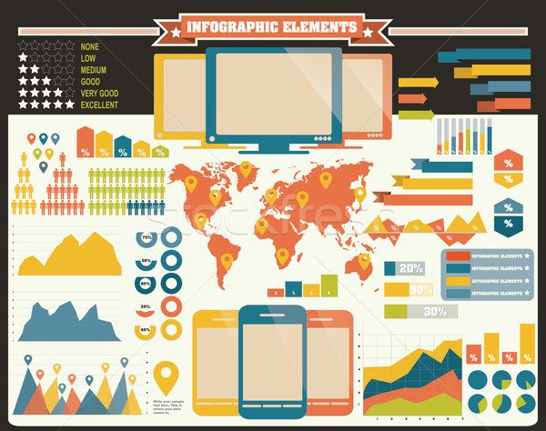 Stock photo: Collection of infographics elements, vector