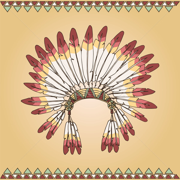 Hand drawn native american indian chief headdress Stock photo © BlueLela