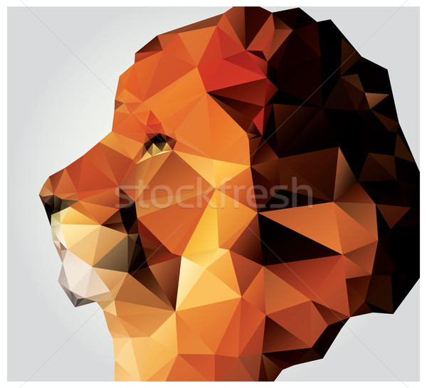 Geometric polygon lion head, triangle pattern Stock photo © BlueLela
