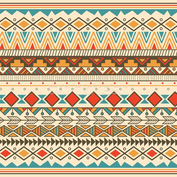 Aztec tribal pattern in stripes Stock photo © BlueLela