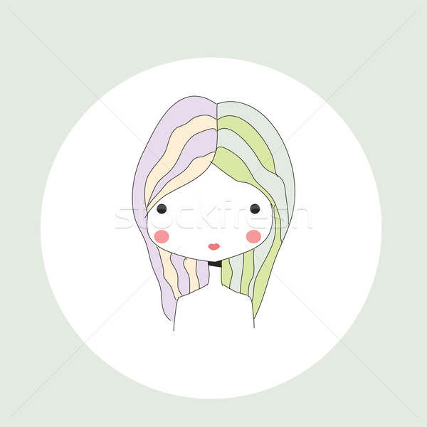 Horoscope Gemini sign, girl head Stock photo © BlueLela