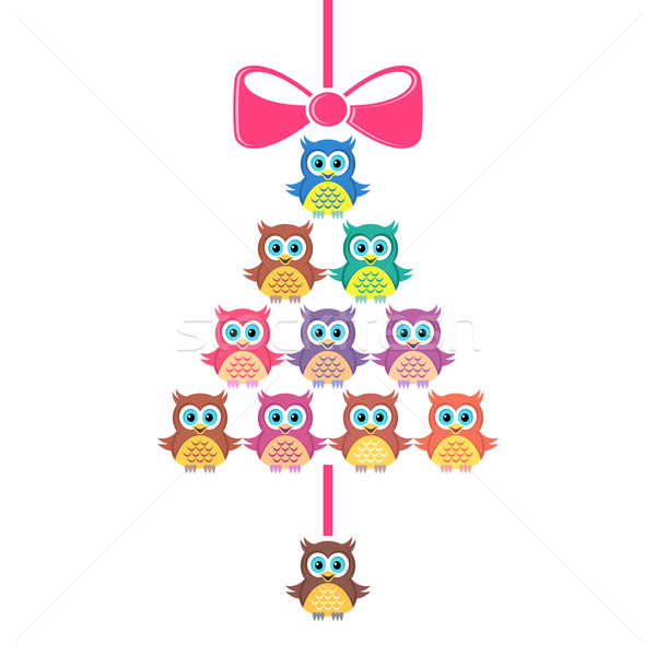 Cute vector merry christmas card Stock photo © blumer1979