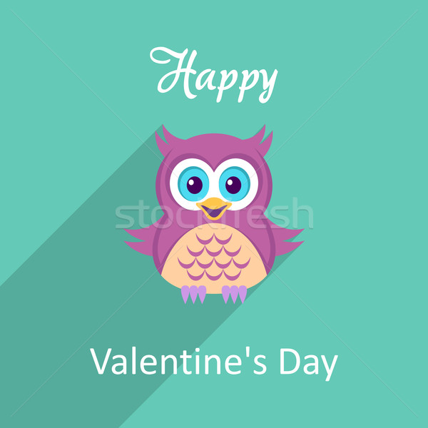 Valentine vetor cartão feliz coruja longo Foto stock © blumer1979