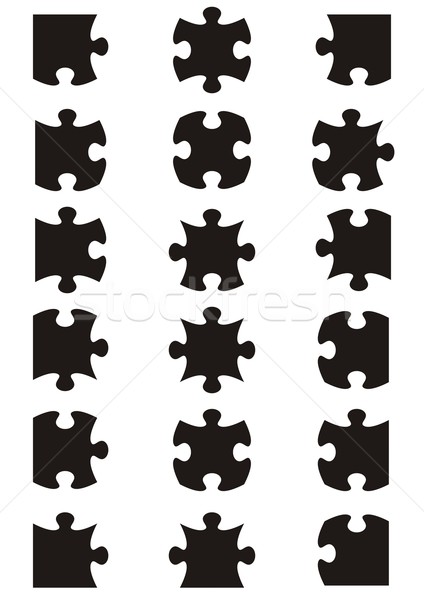 All possible shapes of jigsaw puzzle Stock photo © blumer1979