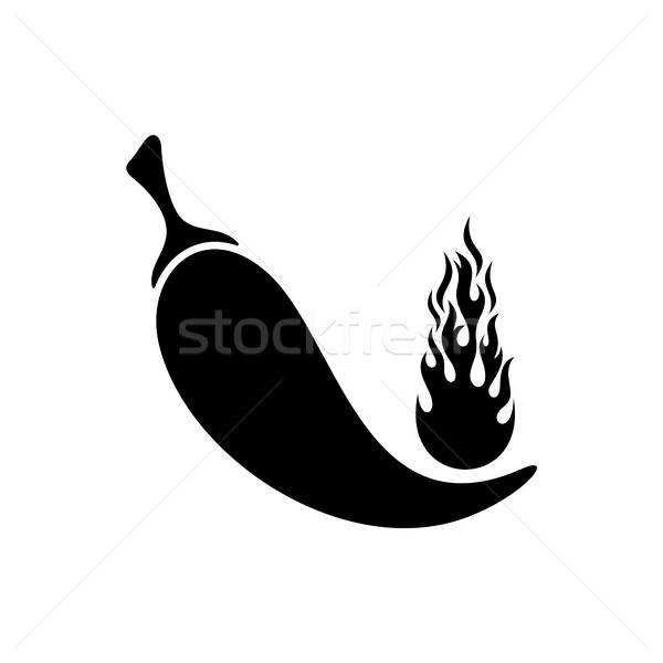 Vector pimienta icono aislado blanco negro Foto stock © blumer1979