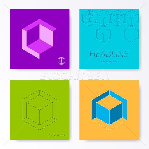 Minimalist square card cover design templates Stock photo © blumer1979
