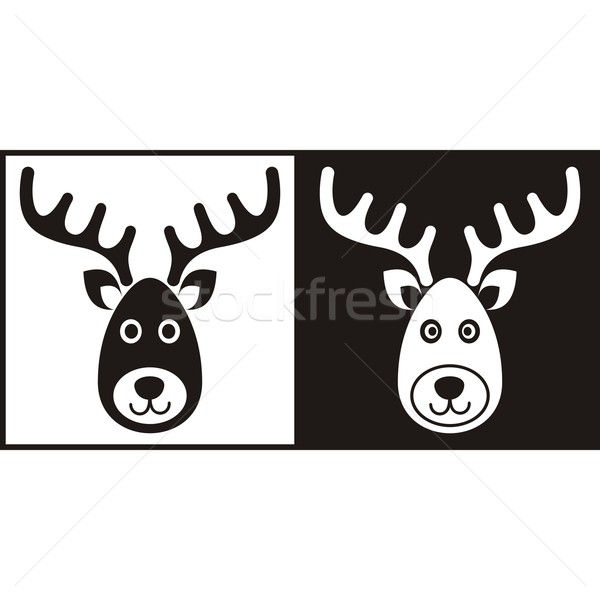 Black and white reindeer face Stock photo © blumer1979