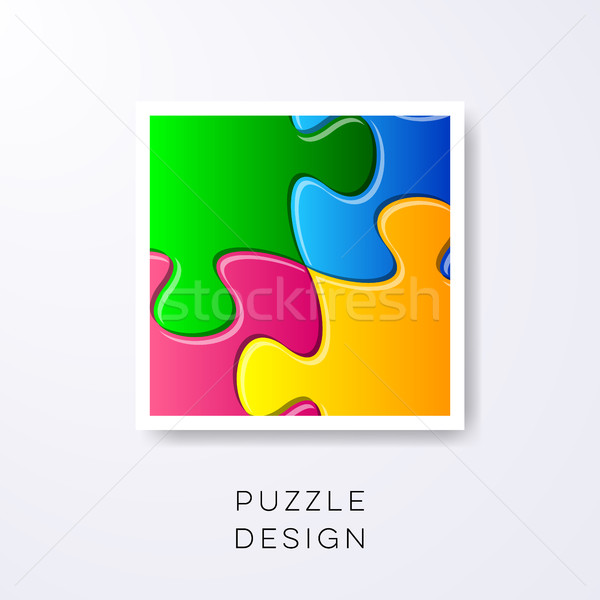 Vector colorful puzzle pieces detail Stock photo © blumer1979