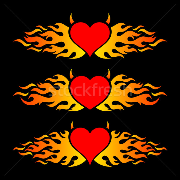 [[stock_photo]]: Flaming · coeur · design · logo · modèles