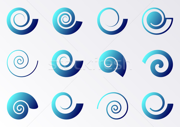 Blue spiral icons Stock photo © blumer1979
