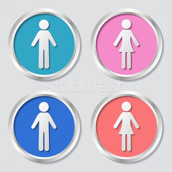Web boutons quatre homme femme icônes [[stock_photo]] © blumer1979
