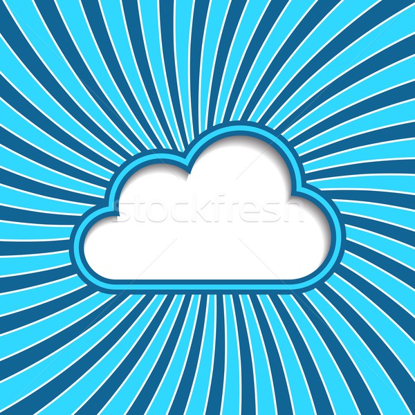 Wolk vector tekst plaats Blauw zon Stockfoto © blumer1979