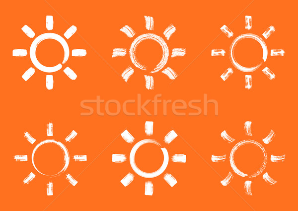 White vector summer sun design elements Stock photo © blumer1979