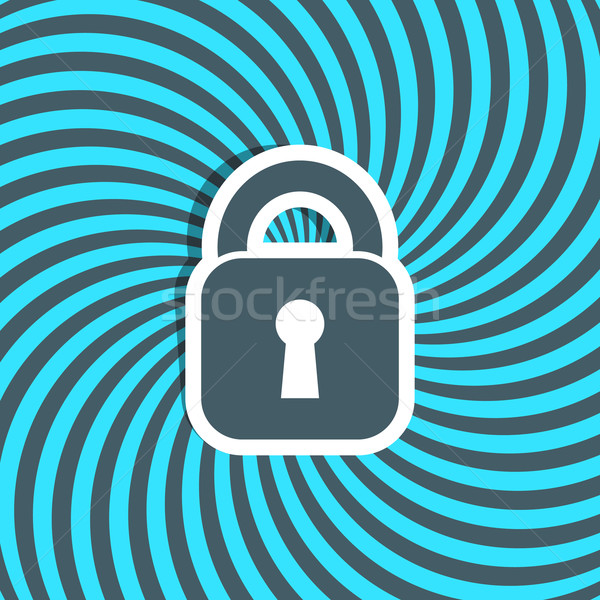 Candado vector icono azul sol Foto stock © blumer1979