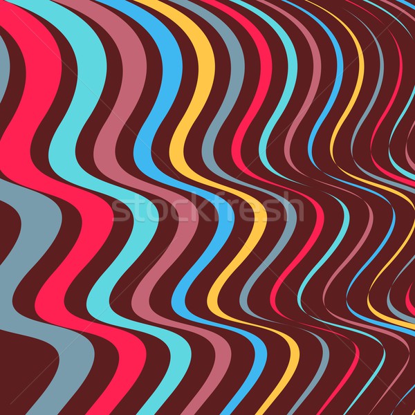 Eenvoudige kleurrijk abstract vector golvend lijnen Stockfoto © blumer1979