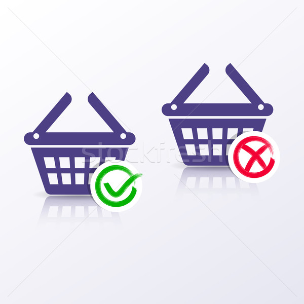Shopping basket icons add or remove Stock photo © blumer1979