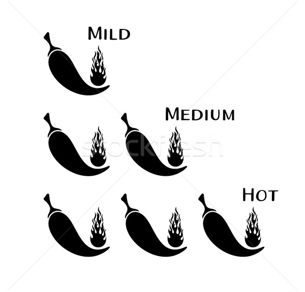 Stock photo: Black vector chilli peppers