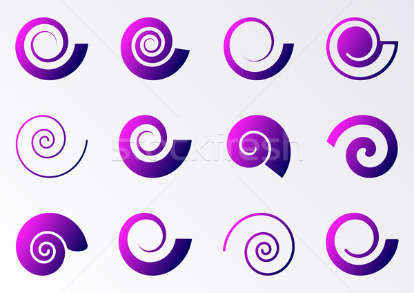 Violet spiral icons Stock photo © blumer1979