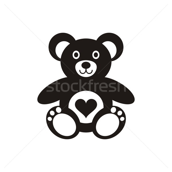 Teddy bear icon with heart Stock photo © blumer1979