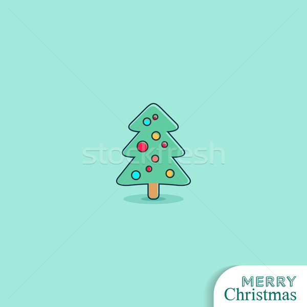 árvore de natal cartão bonitinho vetor natal cartão Foto stock © blumer1979