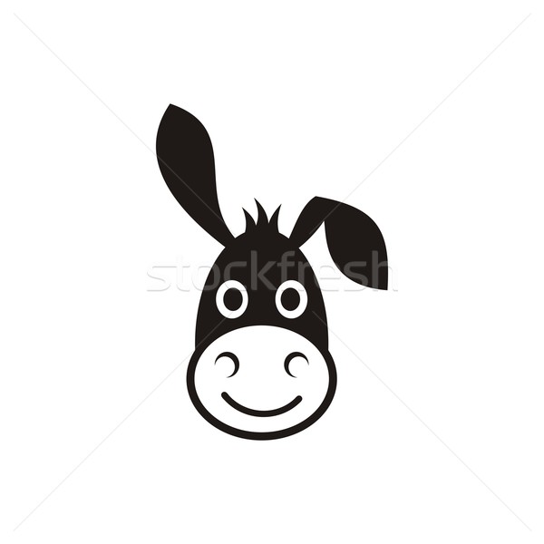 Esel Kopf Symbol cute schwarz Vektor Stock foto © blumer1979