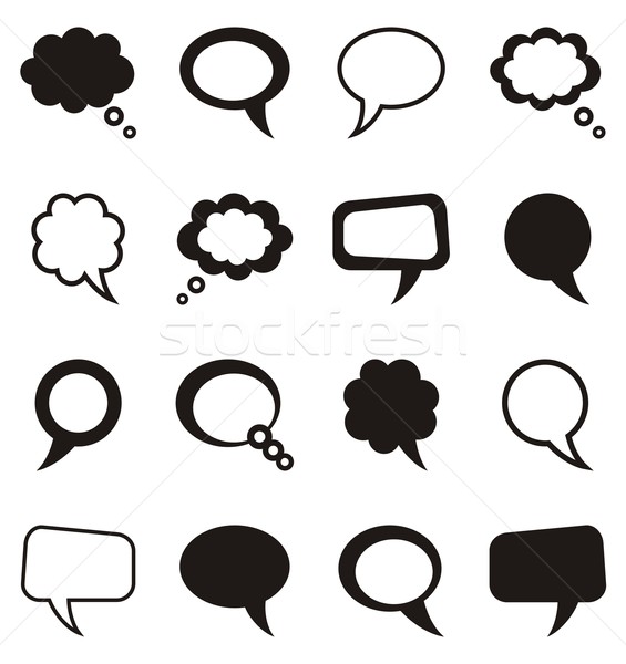 Set vector negru discurs gândit Imagine de stoc © blumer1979