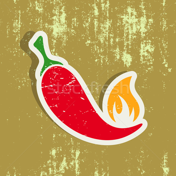 Chilli pepper label Stock photo © blumer1979