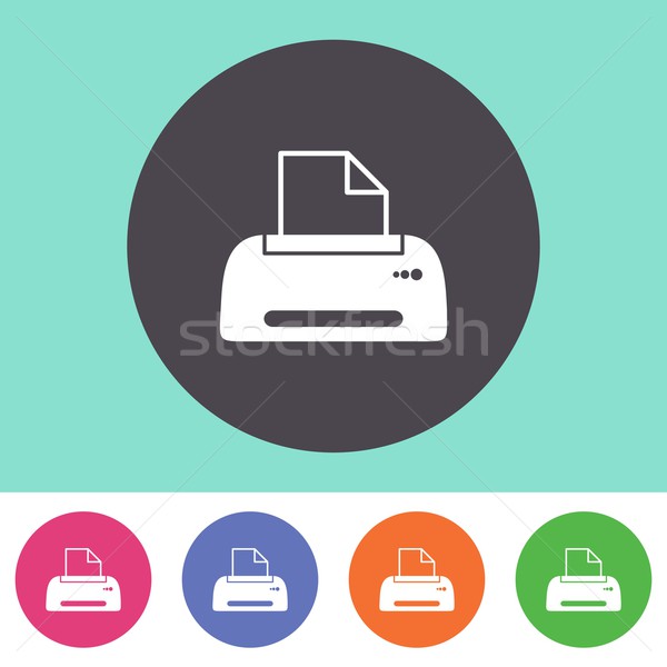 Imprimantă icoană vector colorat butoane afaceri Imagine de stoc © blumer1979