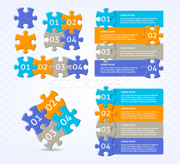 Trendi vektor infografika puzzle dizájnok absztrakt Stock fotó © blumer1979